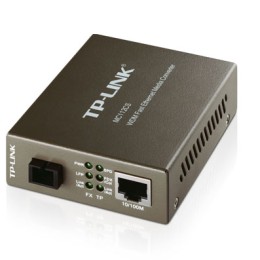 ÷ Convertidor fibra tp-link mc112cs rj45 eth a fibra monomodo sc tx:1310nm, rx:1550nm fullduplex hasta