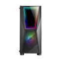 ÷ Caja atx semitorre gaming mars gaming mc777 black frontal con espejo infintio argb 2xventiladores 12
