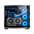 ÷ Caja atx cube mars gaming mc3t-core triple cristal gpu max 415mm cpu max 165mm sin f.a usb-c negro