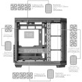 ÷ Caja atx cube mars gaming mc3t-core triple cristal gpu max 415mm cpu max 165mm sin f.a usb-c negro