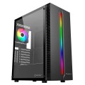÷ Caja atx unyka lumina 205 black led argb usb's 3,0 ventilador 120mm rgb cristal lateral templado 