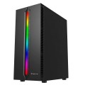 ÷ Caja atx unyka lumina 205 black led argb usb's 3,0 ventilador 120mm rgb cristal lateral templado 