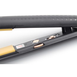 ÷ Plancha de pelo beautac bt5100 black placa ceramica/turmalina tecnologia de iones alisa y ondula 110