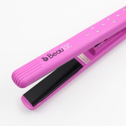 ÷ Plancha de pelo beautac bts200 pink placa ceramica/turmalina tecnologia de iones alisa y ondula 180?