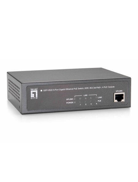 ÷ Switch level one gep-0522 no gestion 5p 10/100/1000 4p poe plus 65w