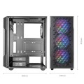 ÷ Caja atx semitorre gaming mars gaming mcgeo frontal blanco de malla geometrica 4x120mm frgb rainbow 