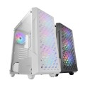 ÷ Caja atx semitorre gaming mars gaming mcgeo frontal blanco de malla geometrica 4x120mm frgb rainbow 