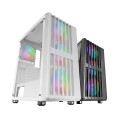 ÷ Caja atx semitorre gaming mars gaming mcvaultw frontal blanco malla vertical 4x120mm argb 3xpci vert