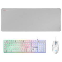 ÷ Teclado mouse y alfombrilla mars gaming mcpx portugues white telcado hibrido hmech mouse ultra 