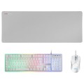 ÷ Teclado mouse y alfombrilla mars gaming mcpx portugues white telcado hibrido hmech mouse ultra 