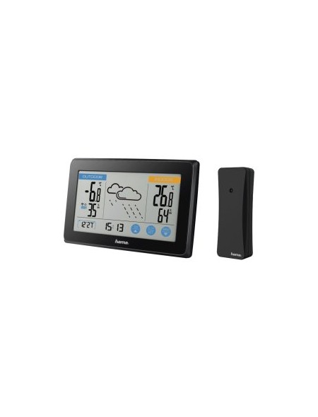 ÷ Estacion metereologica hama touch pronostico del tiempo temperatura humedad reloj dcf tactil color n