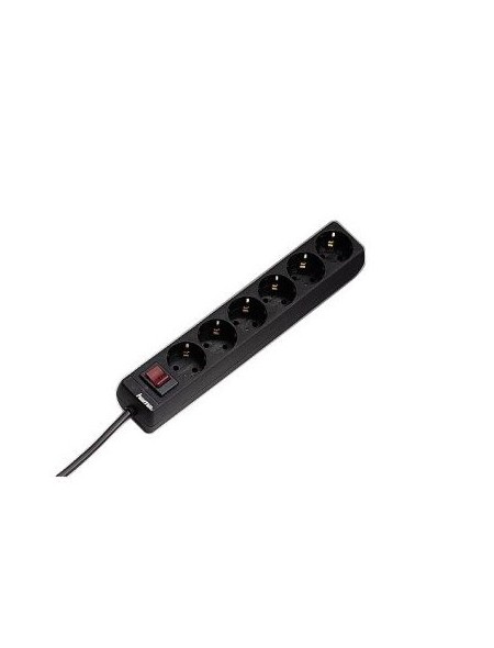 ÷ Regleta alimentacion hama con 6 tomas interruptor 1,4m color negra3,