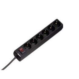 ÷ Regleta alimentacion hama con 6 tomas interruptor 1,4m color negra3,