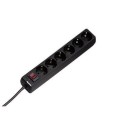 ÷ Regleta alimentacion hama con 6 tomas interruptor 1,4m color negra3,