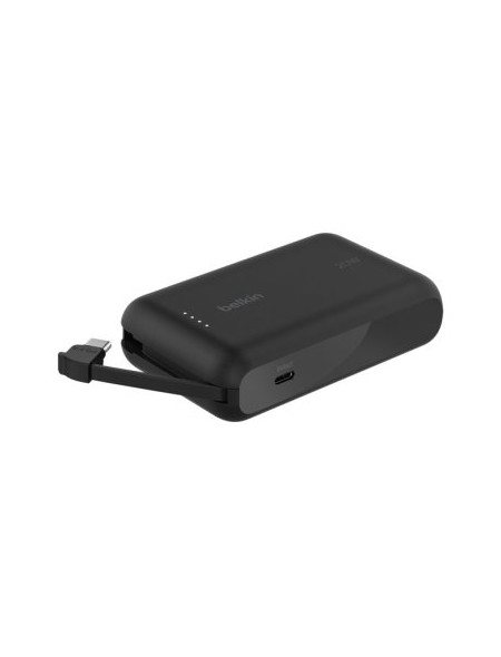 ÷ Powerbank belkin bpb021hqbk boostcharge 10,000 mah con cable integrado charge usb-c 20w negro