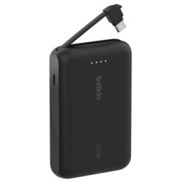 ÷ Powerbank belkin bpb021hqbk boostcharge 10,000 mah con cable integrado charge usb-c 20w negro