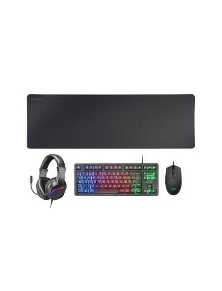 ÷ Teclado mouse headset y alfombrilla mars gaming mcprgb3fr frances h-mech red rgb 3200dpi 