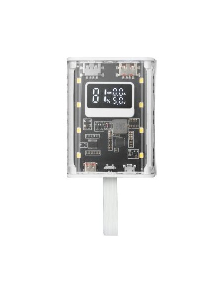 ÷ Powerbank mars gaming 10000mah 1xusb-c pd 2xusb-a 1xmicrousb linterna dise?o transparente y blanco