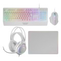 ÷ Teclado mouse headset y alfombrilla mars gaming mcp124prowes h-mech rgb 3200dpi blanco