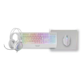 ÷ Teclado mouse headset y alfombrilla mars gaming mcp124prowes h-mech rgb 3200dpi blanco