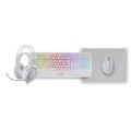 ÷ Teclado mouse headset y alfombrilla mars gaming mcp124prowes h-mech rgb 3200dpi blanco