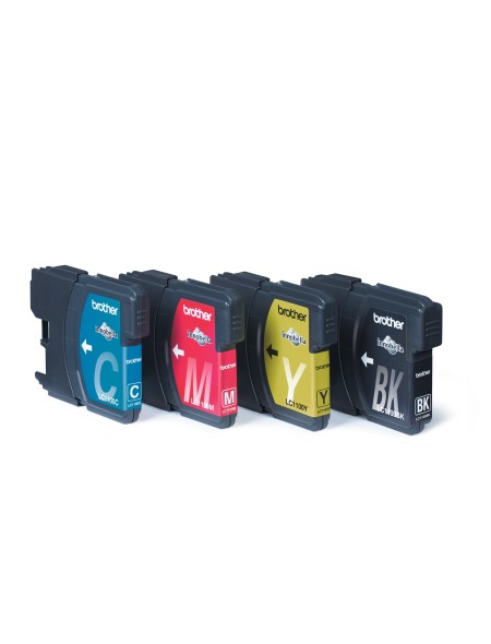 ÷ Pack colores tinta original brother lc1100valbp negro,cian,magenta,amarillo + alarma