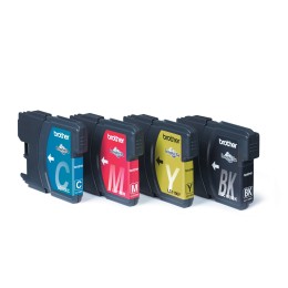 ÷ Pack colores tinta original brother lc1100valbp negro,cian,magenta,amarillo + alarma