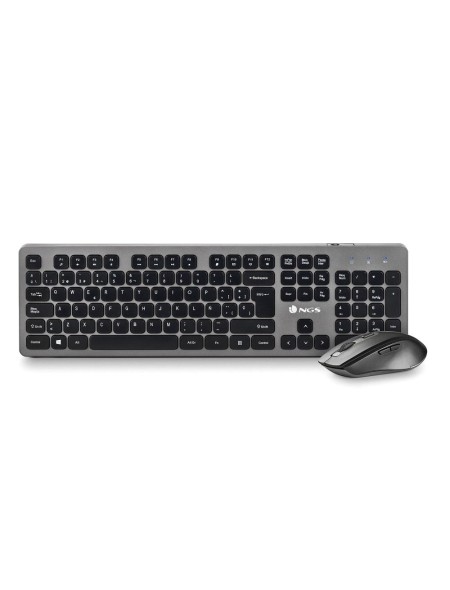 ÷ Teclado y mouse ngs wireless idol kit de 2,4 ghz. 12 teclas multimedia. 800/1200/1600 dpi