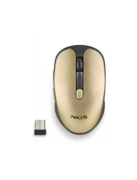 ÷ Mouse ngs wireless evorustgold recargable con teclas silenciosas oro