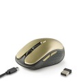 ÷ Mouse ngs wireless evorustgold recargable con teclas silenciosas oro