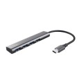 ÷ Hub usb trust halyx usb-c a 4xusb-a 3.2 gen1 gris