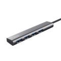 ÷ Hub usb trust halyx usb-c a 4xusb-a 3.2 gen1 gris