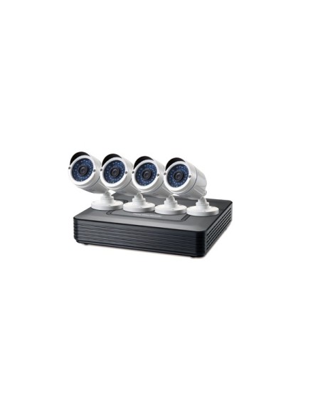 ÷ Kit videovigilancia 1080p level one dsk-4001 4 canales 4 camaras int/ext + grabador cables iluminaci