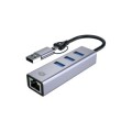 ÷ Adaptador usb-c/usb-a ethernet rj45 conceptornic abby25f con hub usb 3,2 x3 puertos