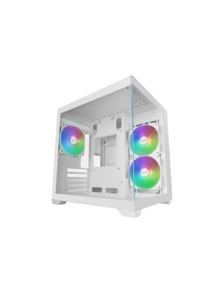 ÷ Caja micro atx mars gaming mc-view3w gpu max 330mm cristal templado panoramico argb usb-c blanca