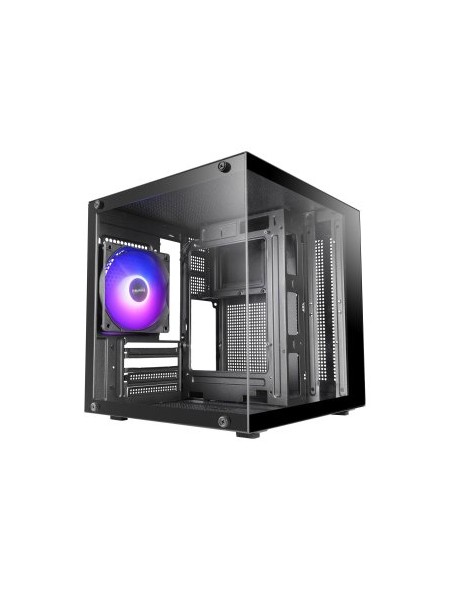 ÷ Caja microatx mars gaming mc-cube gpu max 260mm cubo panoramico argb usb-c negra