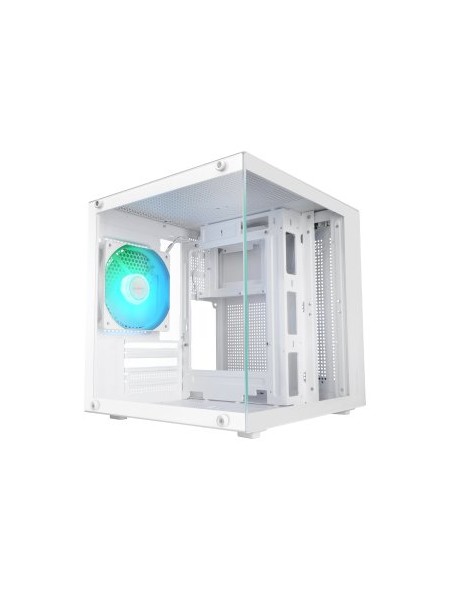 ÷ Caja microatx mars gaming mc-cubew gpu max 260mm cubo panoramico argb usb-c blanca