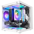 ÷ Caja microatx mars gaming mc-cubew gpu max 260mm cubo panoramico argb usb-c blanca