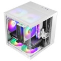 ÷ Caja microatx mars gaming mc-cubew gpu max 260mm cubo panoramico argb usb-c blanca