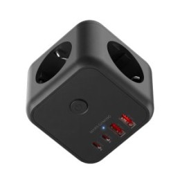 ÷ Powercube mars gaming md-cube20 4 usb 3 tomas de corriente. regleta color negro