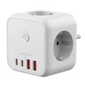 ÷ Powercube mars gaming md-cube20w 4 usb 3 tomas de corriente. regleta color blanco