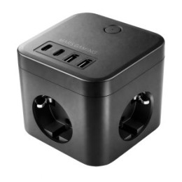 ÷ Powercube mars gaming md-cube35 4 usb 3 tomas de corriente con cable 1.8m regleta color negro