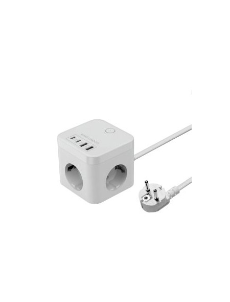÷ Powercube mars gaming md-cube35w 4 usb 3 tomas de corriente con cable 1.8m regleta color blanco