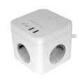÷ Powercube mars gaming md-cube35w 4 usb 3 tomas de corriente con cable 1.8m regleta color blanco