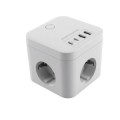 ÷ Powercube mars gaming md-cube35w 4 usb 3 tomas de corriente con cable 1.8m regleta color blanco
