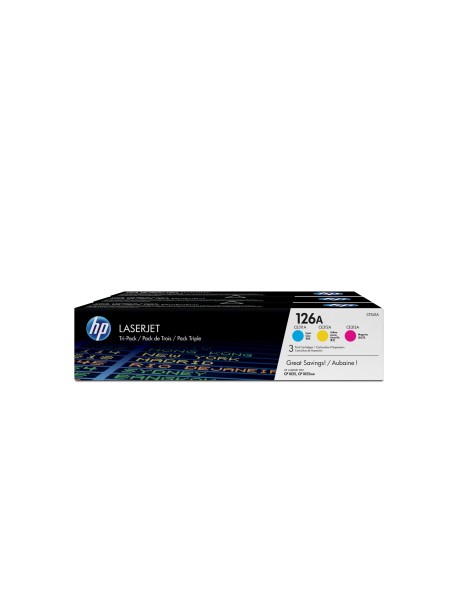 ÷ Pack 3 unidades tóner originales hp cf341a cian / magenta / amarillo 126a 1.000 páginas