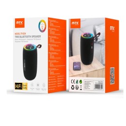 Altavoz Bluetooth 5.3 TF4204 / 8w / 1200 mAh / Luces Led / Tws / Fm / Microsd / Negro / MTK / 0452042