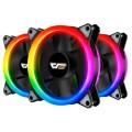 Ventilador Caja Gaming Darkflash DR12 Pro / 120mm / A-Rgb / Pack 3 / Controladora y mando incluidos / Aspas Blancas