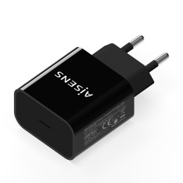 ÷ Cargador aisens usb-c pd3.0 1 puerto 1xusb-c 20w, negro