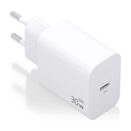 ÷ Cargador aisens gan 30w, 1xusb-c pd3.0, blanco